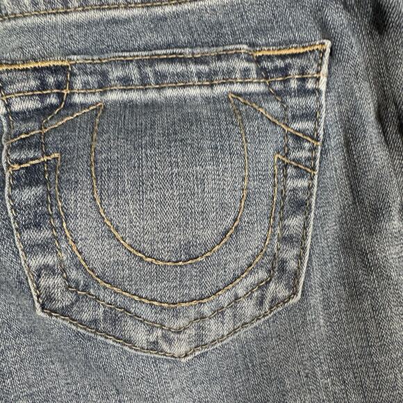 True Religion Super Skinny Knee Slit Blue Jeans Women's Size 28 - Picture 7 of 9